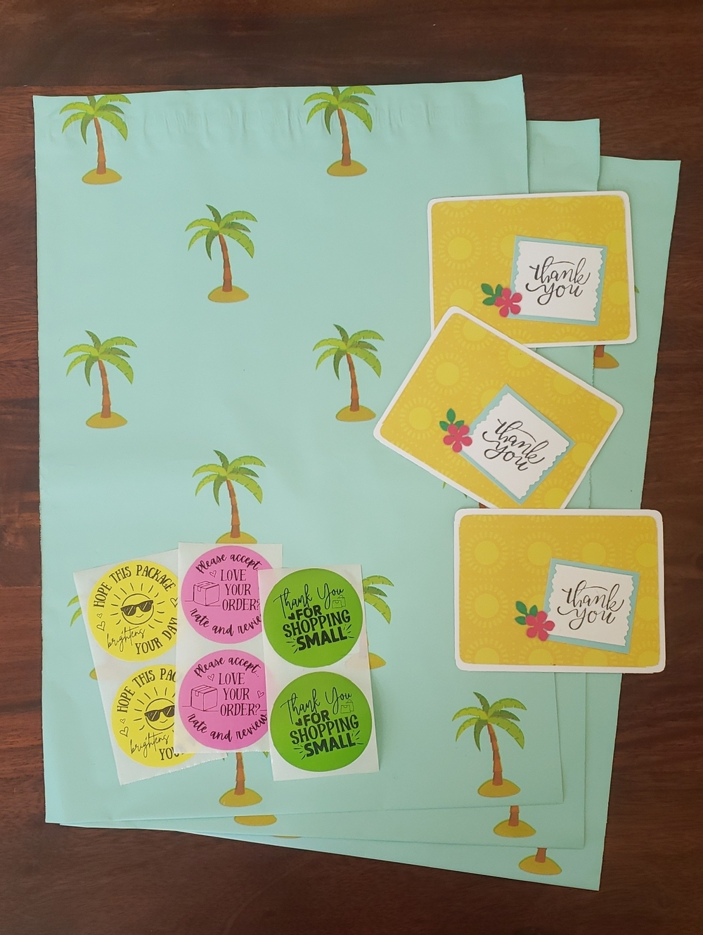 Coordinated Packaging Bundle | Thank You Cards + Stickers + Polymailers | Summer